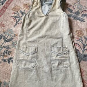 Blank NYC Cream Denim Pinafore Dress